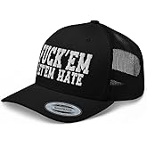 RIVEMUG NG Fuck'Em Let'em Hate Embroidered Curved Bill Trucker Hat Mid Crown Adjustable Cap