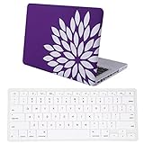HDE MacBook Pro 13 (Non Retina) Case and Keyboard Cover Snap On Protective Hard Shell Flower Petals Fits Old Macbook Pro 13 Inch Model A1278 with CD Drive (Purple Flower)