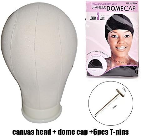 21"/22"/23"/24"/25" Beige Color Canvas Block Head For Hair Extension lace wigs Making and Display Styling mannequin Manikin Head &amp; Dome cap (23INCH)