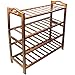 HQdeal Bamboo Shoe Rack 4 Tiers Free Standing Shoe Tower Storage Organizer Shelf Boot Stand for Entry Closet Adjustable Eco-Friendly