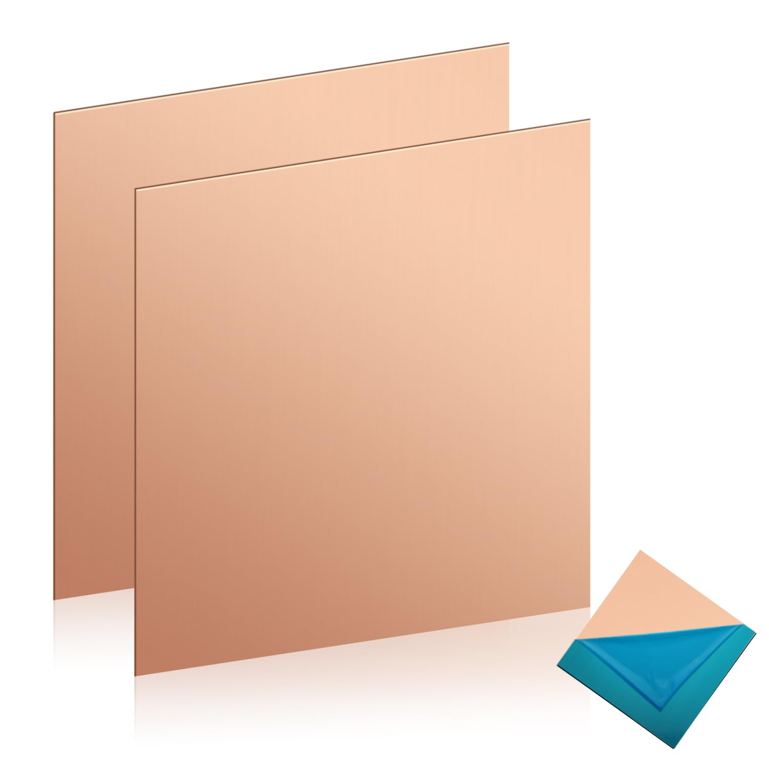 Photo 1 of Copper Sheet, 2 Pieces of Copper Plates 6"×6"-20 Gauge(0.8mm) Thickness, 99% Pure Copper Sheets for Metal Crafts, Jewelry Making, DIY, Jewelry