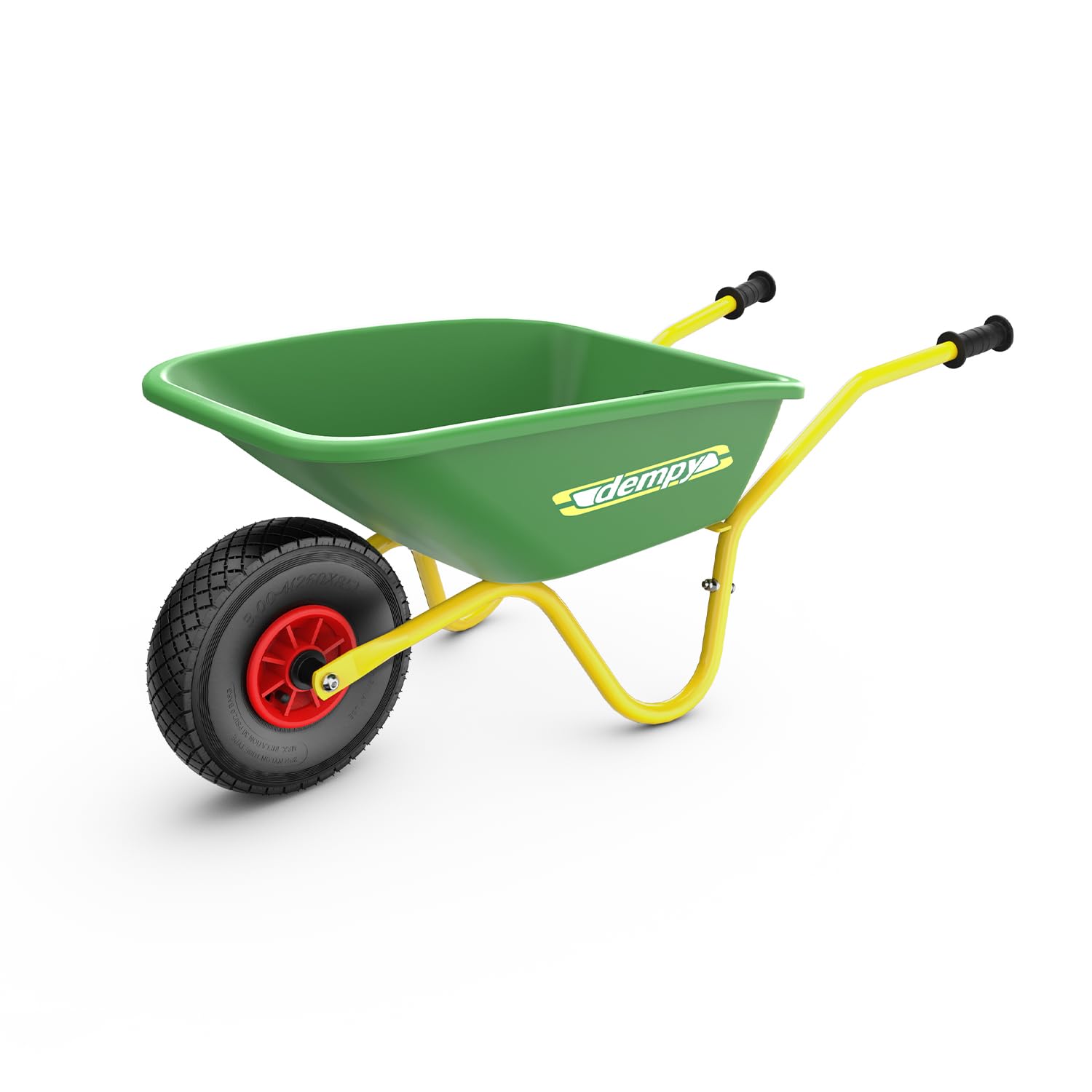 BERG Dempy Children's Wheelbarrow, Green/Yellow, Children's Wheelbarrow, Maximum Load 40 kg, Robust, Durable and Stable, Ideal for Gardening & Children, Perfect for Outdoor Games, Garden Toy Children