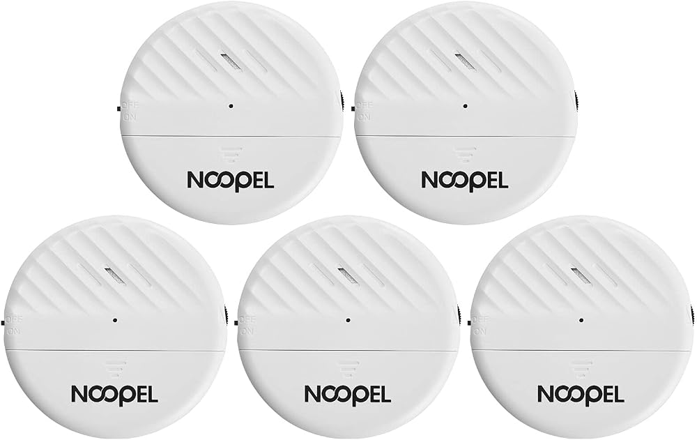 Noopel Window Alarm 5 Pack 125dB Glass Break Sensor Vibration Detect Adjustable