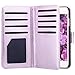 ULAK iPhone 6s Case, iPhone 6 Case, 6s Wallet Case, Synthetic Leather Wallet Case Folio 9 Card Multi-Slots Flip for Women for Apple iPhone 6s/6 4.7 Inch (Purple Stripes)