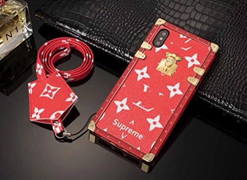 VANKIO iPhone 6/6s/7/7Plus 8Plus Iphone X Luxury PU Leather Protective Case/Bumper/Skin/Cover Anti-scratch Shock proof 4.7" 5.5 (Red LV style, For IPhone X)