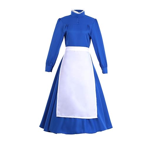 Miccostumes Women's Sophie Maid Dress Cosplay Costume with White Apron Women XL Blue Miccostumes Women's Sophie Maid Dress Cosplay Costume with White Apron Women XL Blue