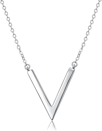 Amazon Umodeレディース メンズ シルバー925 ネックレス シンプルv字 18ｋホワイトゴールドメッキ チェーン 男女兼用 アクセサリー 誕生日 プレゼント ネックレス 通販