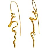 Silver Gold Earrings for Women Trendy Spiral Threader Earrings Silver Dangle Drop Earrings Hypoallergenic 14k Gold Unique Earrings Women Twist Simple Earrings Unique Jewelry for Women