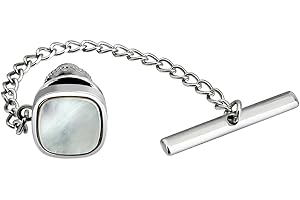 HAWSON Tie Pins Tie Tacks for Men with Chain, Mens Jewelry or Accessories for Wedding Birthday Anniversary Christmas Valentine's Day