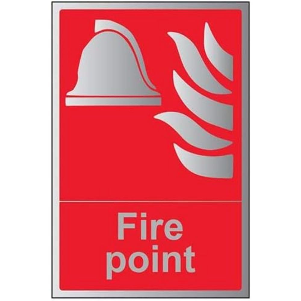 V Safety Fire Equipment-Fire Point Sign - 150mm x 200mm - 1.6mm Alu Rigid Plastic