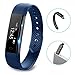 Fitness Tracker, LOLG Smart Waterproof Activity Tracker Health Watch with Pedometer Bluetooth Distance Calories Counter Sleep Monitor Camera Control etc for IOS &Android System,Black/Purple (BLUE)