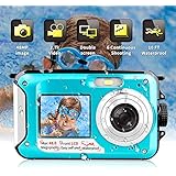 Waterproof Digital Camera Underwater Camera FHD 2.7K 48MP Video Recorder Camcorder Selfie Dual Screen Waterproof Camera for Snorkeling 10 ft Underwater