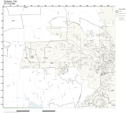 Amazon.com: ZIP Code Wall Map of Ontario, OH ZIP Code Map Not Laminated