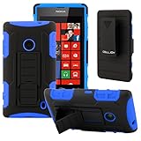CellJoy® Nokia Lumia 520 (WILL NOT FIT LUMIA 521) Hard Case Protective Cover Skin [Future Armor] Ultra Fit Dual Protection Cover with Belt Clip Holster For Lumia 520 [Retail Packaged] (Blue / Black)