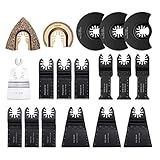 Powerextra 19 Metal Wood Oscillating Multitool Saw Blades Compatible with Porter Cable Black & Decker Bosch Craftsman Ridgid Ryobi Makita Milwaukee Dewalt Rockwell