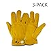 Vgo Glove Lined Cowhide Split Leather Work and Driver Gloves, For Heavy Duty/Truck Driving/Warehouse/Gardening/Farm (3 Pairs, Yellow, Size 11