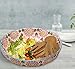 Large Stoneware Salad Serving Bowl, 78oz/11inch Embossed Multicolor Mexican Floral Design, with 2 Bamboo Salad Hands