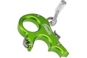 JIANZD Archery Release 3 Fingers Aluminum Alloy Thumb Bow ow Release for Compound Bow -Green