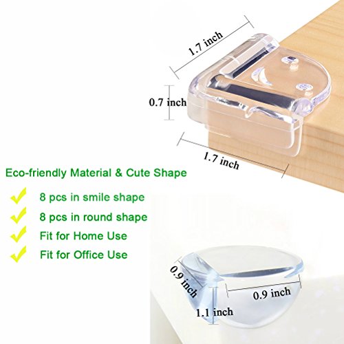 Baby Proofing Clear Corner Guards, 16 PCS Child Safety Table Corner Protectors Transparent, VIVIEU Anti-Collision Furniture Table Bumpers for Kids, Prevent from Head Injury and Bruises - Thumbnail 5