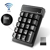Numeric Keypad Wireless Eletek 19 Keys Waterproof Numpad with 2.4G Wireless Mini USB Number Pad Receiver for Laptop Notebook Desktop Windows PC