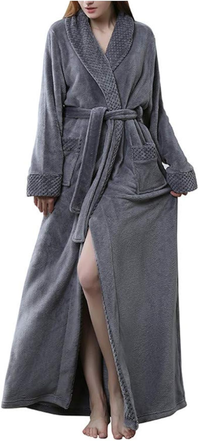 ARMWEQD Bathrobe Autumn and Winter Goose Down Bathrobe Plus Increase