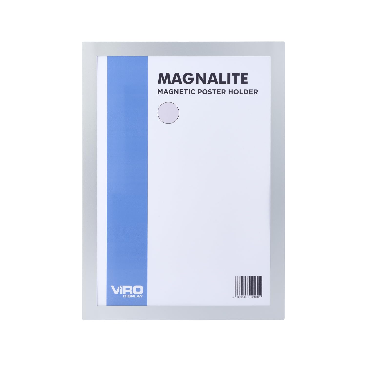 Magnalite A4 Magnetic Poster Holder – Silver Edge Display Frame with Quick-Change Insert – Self-Adhesive Backing for Wall or Glass – Ideal for Offices, Retail, Schools & Public Spaces