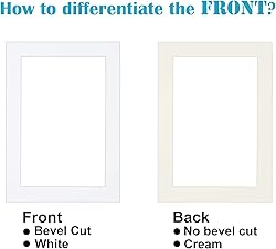 Egofine 11x14 White Picture Mats Pack of 6, Frame
