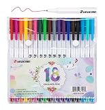 Fineliner Colored Pens Set by Sunacme, 0.38 mm Porous Fine Point Markers, Fine Line Drawing Pen Perfect for Adults Coloring Books and Bullet Journal Art Projects, Pack of 18