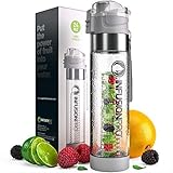 Infusion Pro Water Infuser Bottle - 24 oz Infused Water Bottle bpa Free | Premium Leak Proof Tritan Plastic with Bottom Infusing Design | Flip Top Locking Spout