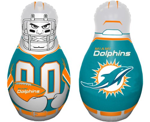 NFL Miami Dolphins Tackle Buddy Inflatable Punching Bag Game, Orange, 40" Tall