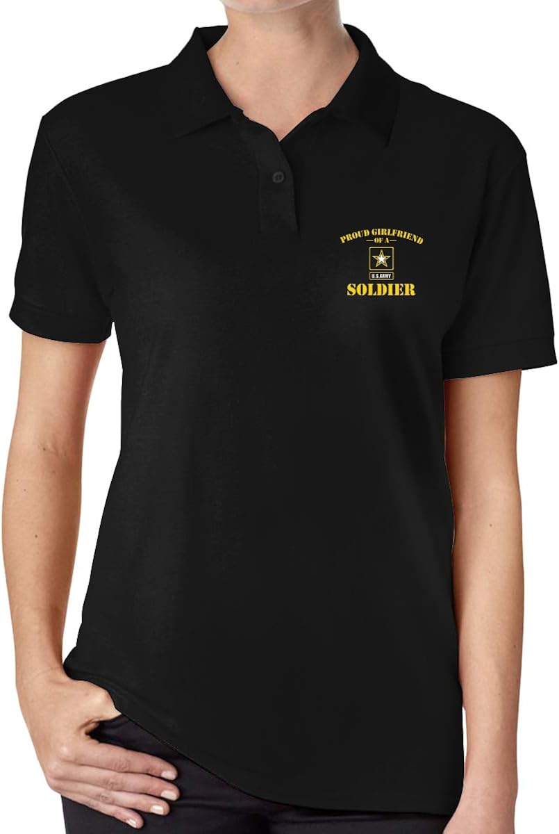 Amazon Proud US Army Girlfriend Polo Shirt Women Polo Shirts Short 