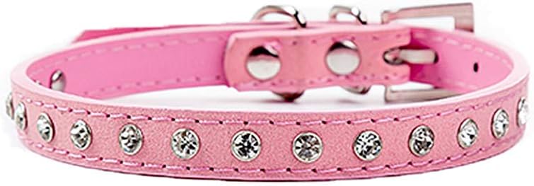FDSHIP Rhinestone Shine Pet Collars for Kitten Cat Puppy - Pink, Small, (Pack of 1)