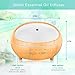 Essential Oil Diffuser, 300ml Ultrasonic Cool Mist Humidifier Wood Grain Aromatherapy Diffuser with 4 Timer Setting, 7 Color Changing Lights, Waterless Auto Shut off for Office Home Baby Yoga Spa