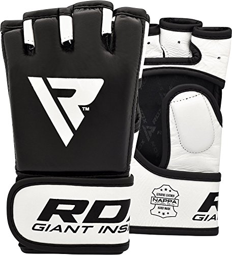RDX-Guantes-MMA-para-Artes-Marciales-Entrenamiento-Cuero-Sparring-Guantillas-Bueno-para-Grapling-Kickboxing-Muay-Thai-Saco-de-Boxeo-Combate-Training-y-Lucha-Libre