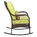 Best Choice Products Outdoor Wicker Patio Rocking Chair w/ Weather-Resistant Cushions and Steel Frame, Green