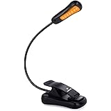 Vekkia Amber Rechargeable 7 Led Eye-Care Book Light,Blue Light Blocking Reading Light,3 Levels,1600K for Strain-Free, Healthy