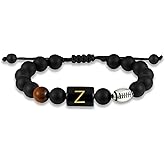 Easter Basket Stuffers-Football Gifts for Boys Men Youth Junior Coach Team Kids Player Initial with A-Z Letter Football Beaded Bracelets Party Favors Accessories Adjustable 5.5''-10'' Jewelry Gifts