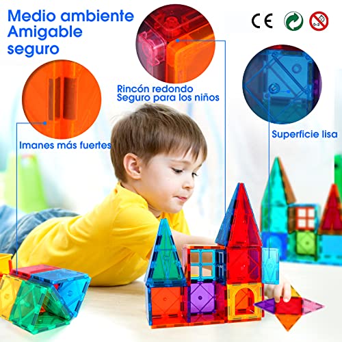 Katiago Magnetic Building Blocks 64 Pieces 3D Magnetic Building Toys Kids Stem Creativity Educational Toys Gifts for Ages 3+ (64psc)