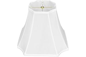 Tootoo Star Fabric Lampshade White (6.3x6.3)" x (13x13)'' x 10.8" Octagonal Royal Bell Shade for Floor Lamp Shade and Table Lamp Shade