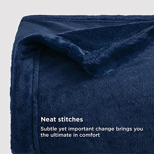 Bedsure Fleece Blanket Twin Blanket Navy Blue 300GSM Soft Lightweight
