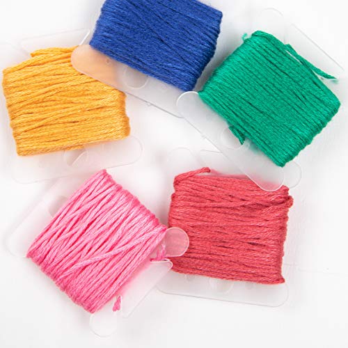 STOCKYFY Embroidery Thread Rainbow Color Embroidery Floss 120 Skeins & Accessories Per Pack Friendship Bracelets Cross Stitch Threads & Craft Floss