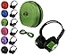 1 Kid Sized Wireless Infrared Universal Car DVD IR Automotive Colored Adjustable 2 Channel Headphones With Case and 3.5mm Auxiliary Cord