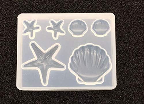 1pc Marine Seashell Sea Stars Silicone Mold Frame Setting for Jewelry Making Epoxy Uv Resin Soap Polymer Clay Candle Necklace 85mm x 62mm