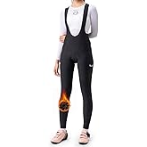 ROCKBROS Cycling Bib Pants Women Padded Winter Bike Thermal Tights Fleece Lined Leggings with Back Pocket