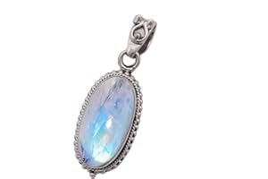 GENERIC 925 Solid Silver Natural Gemstone Pendant Unique Designer Pendant Beautiful Pendant BY SILVER BANI THANI