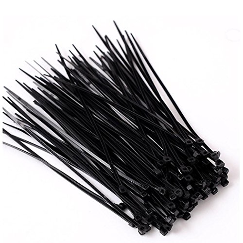 8'' Locking Nylon Zip Ties Plastic Cable Ties Zip Wire Black Cord Wrap (Pack of 100) Vibola (2.5200mm(100PCS))