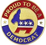 Patriotic 18k Gold Plated Proud to Be Democrat Pin Brooch Button