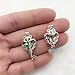 10pcs Flower Key Pearl Cage Bright Silver Beads Cage Locket Pendant Jewelry Making-for Oyster Pearls, Essential Oil Diffuser, Fun Gifts (Key-1)