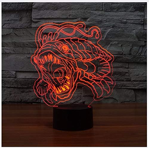 3D Led Peculiar 7 Cambio de Color Linterna Peces Noche Luz ...