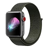 Yunsea For Apple Watch Band 42mm, New Nylon Sport Loop, with Hook and Loop Fastener, Adjustable Closure Wrist Strap, Replacement Band for iwatch, (42mm, Cargo Khaki)